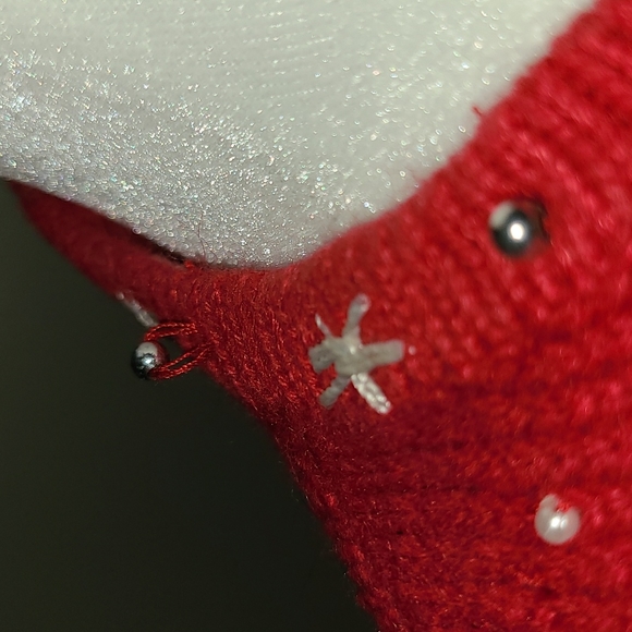 Ugly Christmas Sweater - Snowflakes - Red - Petite Medium - Picture 8 of 8